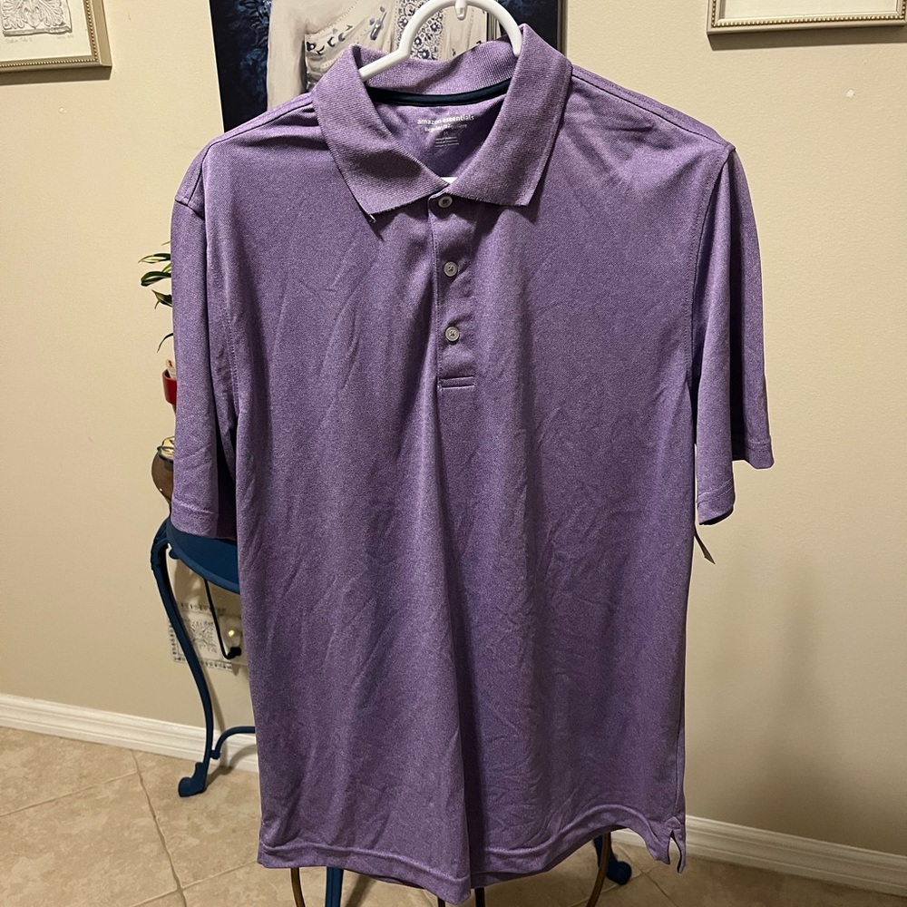 NWT Amazon Essentials Men's Regular-L Fit Quick Dry Golf Polo Shirt - M